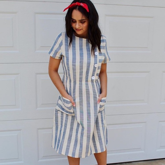 Dresses & Skirts - Blue and White Stripe Dress